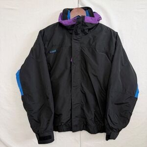 Vintage Columbia Bugaboo 3 in 1 Ski Jacket Coat Men M Black Purple Blue USA 90s
